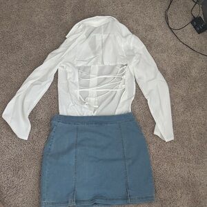 Blue Denim Mini Skirt